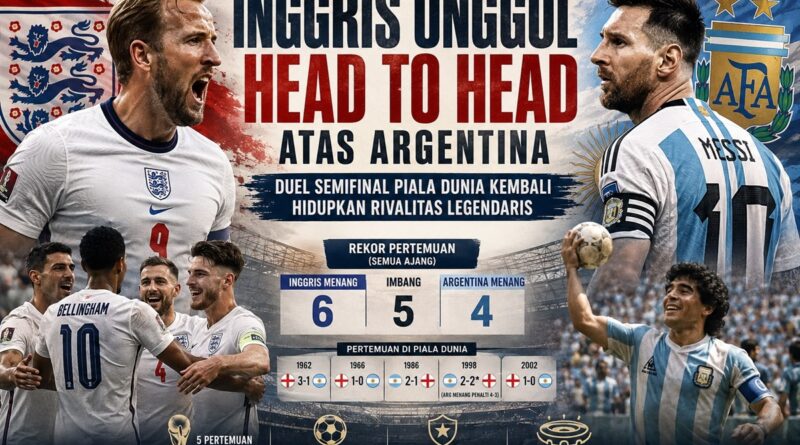 Inggris vs Argentina di Semifinal Piala Dunia 2026: Statistik Unggul, Tapi Trauma Sejarah Belum Hilang