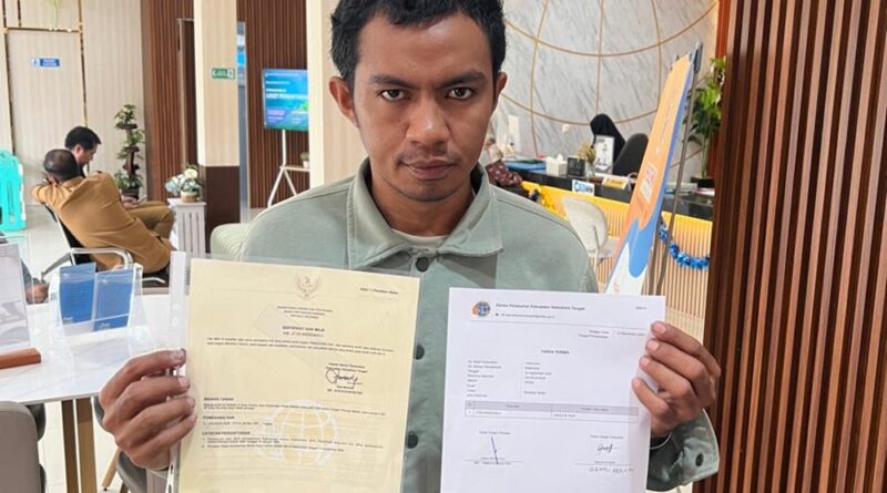Kantah Halteng Serahkan Sertipikat Tanah 2.500 Meter Persegi, Batas Bidang Kini Makin Pasti