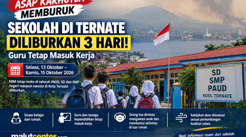 Asap Karhutla Memburuk, Sekolah di Ternate Diliburkan 3 Hari! Guru Tetap Masuk Kerja